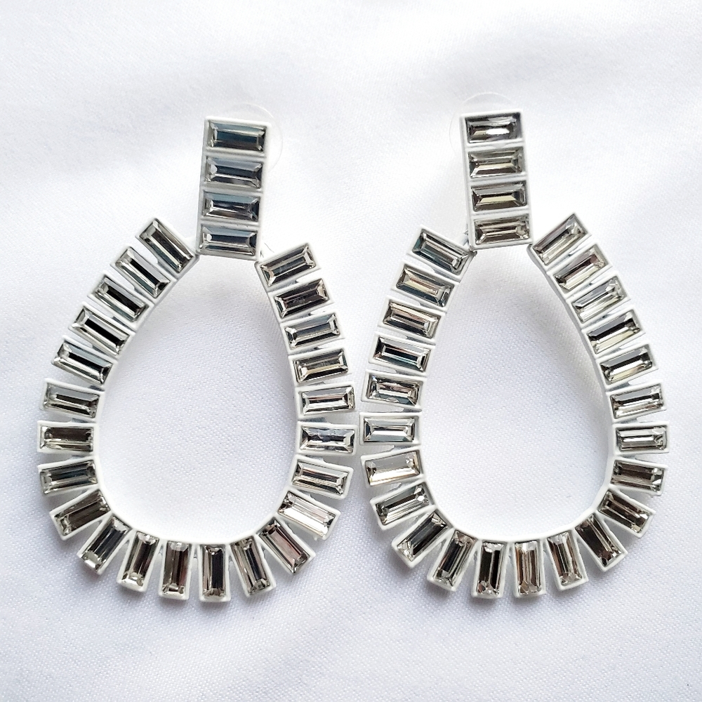 White and Crystal Earring
